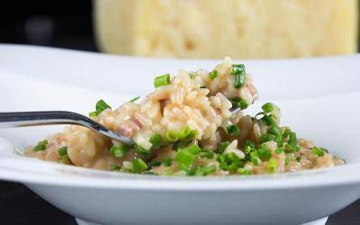 Graukäse Speck Risotto