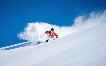 Skifahrer auf der Piste